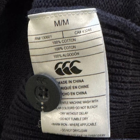 Canterbury of New Zealand M Mens Blue Button up Cardigan Sweater Academia $168 - Picture 12 of 12